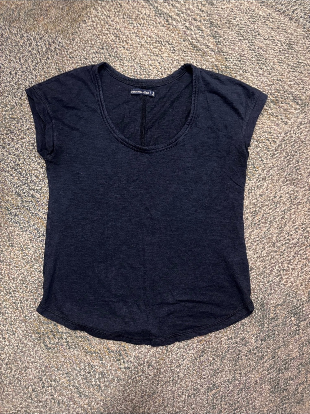 Abercrombie & Fitch Women's Navy Round Neck Casual Short Sleeve Tee Top Size Sma